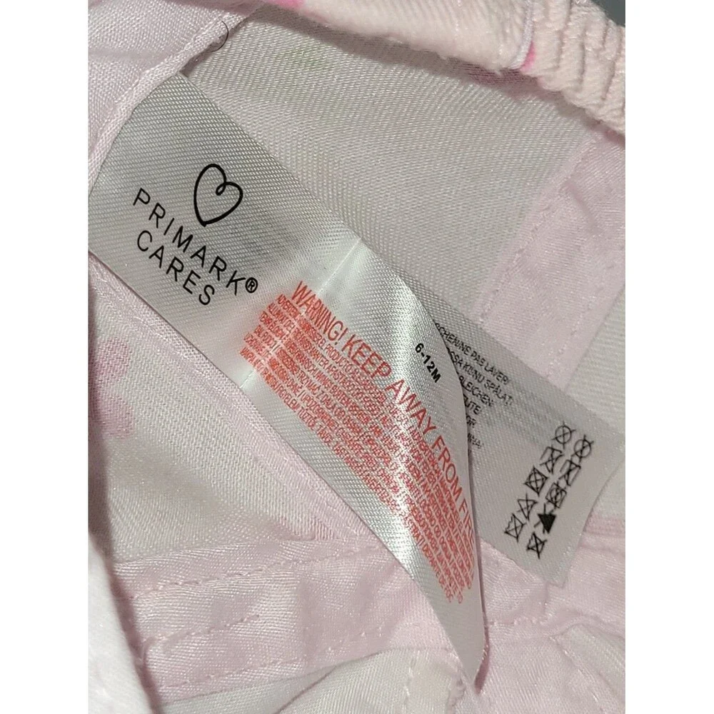 Primark Size 6-12 Months Light Pink Floral Baby Hat